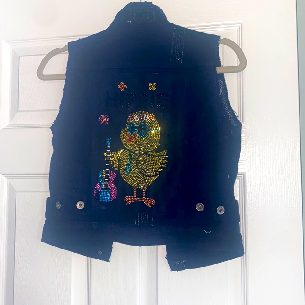 Butter Hippie Rhinestone Vest: L (12)